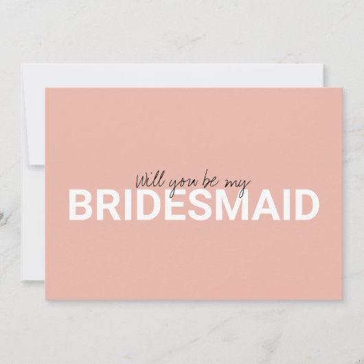 Modern blush Zal je mijn bruidsmeisje voorstellen? (Voorkant)