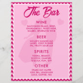 Modern BlushPink Chevron Bar Menu Wedding Tabletop (Achterkant)