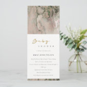 MODERN BLUSKY ROOS GOLD AGATE BABY SHOWER KAART (Staand voorkant)