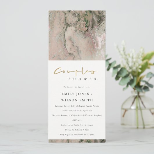 MODERN BLUSKY ROOS GOLD AGATE COUPLY SHOWER KAART (Staand voorkant)