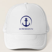 Modern Boat Anchor Monogram Trucker Pet (Voorkant)