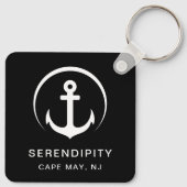 Modern Boat Anchor Zwart Sleutelhanger (Achterkant)