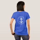 Modern Boat Name Nautical Anchor Matching Vacation T-shirt (Achterkant volledig)