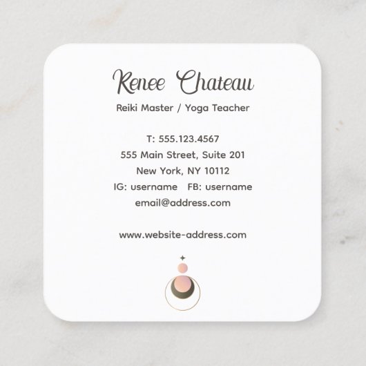 Modern Bobo Celestial Moon Star Visitekaartje (Achterkant)