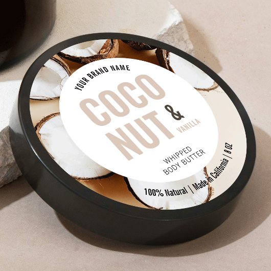 Modern Body Butter Jar deksel Ronde label met foto