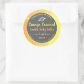 Modern Body Butter Verpakkingslabels Sinaasappel G Ronde Sticker (Tas)