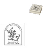 Modern Boek Bloem Van de Bibliotheek Van  Rubberstempel (Gestempeld)