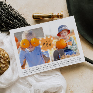modern boek Twee foto's Halloween Kaart
