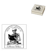 Modern Boekplaat Schedel Lezen Uit De Bibliotheek Rubberstempel (Gestempeld)