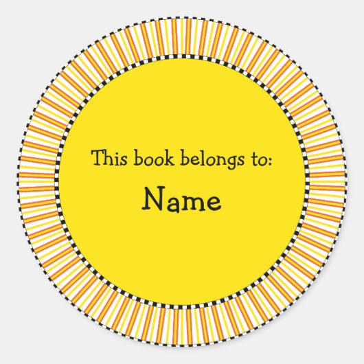 Modern boekplaatontwerp ronde sticker (Voorkant)