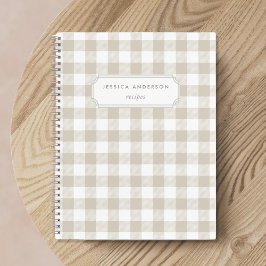 Modern Boerderij Beige Buffalo Geruite Recept Notitieboek