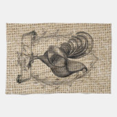 Modern  Boerderij Chicken frans land haan Theedoek (Horizontaal)