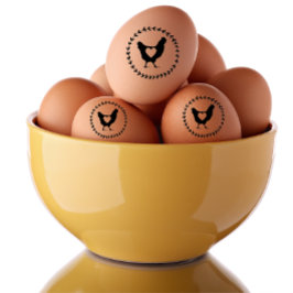 Modern Boerderij Fresh Chicken Egg Love Sign Rubberstempel