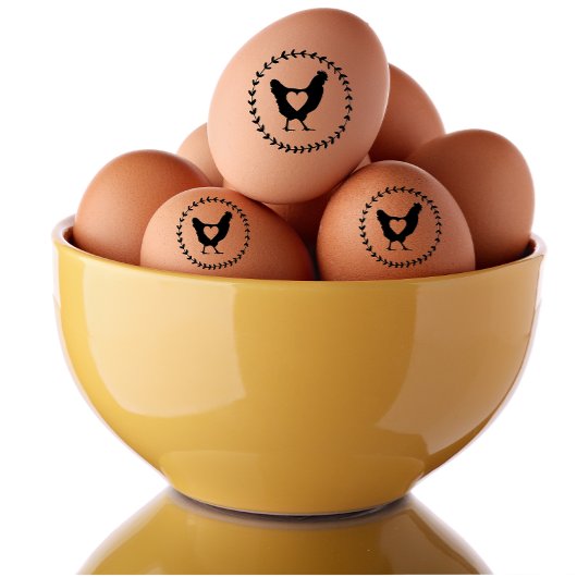 Modern Boerderij Fresh Chicken Egg Love Sign Rubberstempel