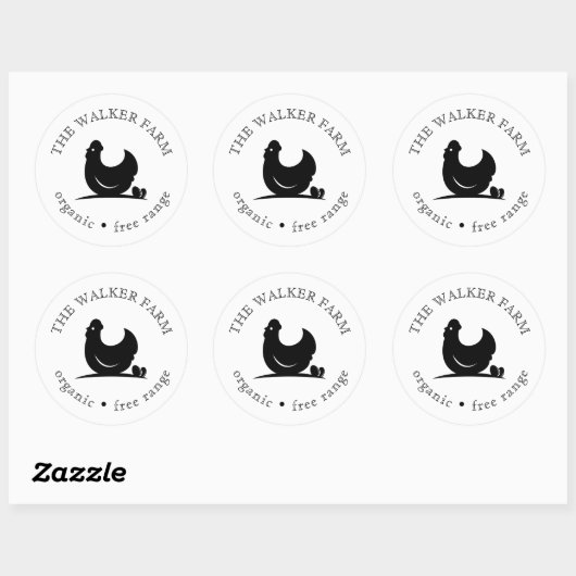 Modern boerderij Fresh Eggs Classic Ronde sticker (Vel)