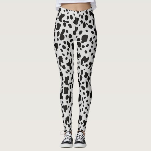 Modern Boerderij Koe Dierenprint Zwarte vlekken Pa Leggings (Voorkant)