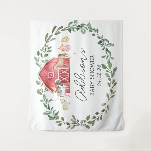 Modern boerderij welkomstbord boerderij welkomstpo wandkleed (Voorkant)