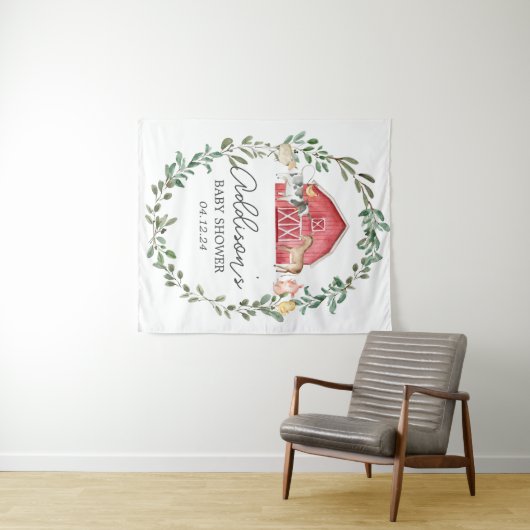 Modern Boerderij Welkomstteken boerderij Welkomstp Wandkleed (In Situ (horizontaal))