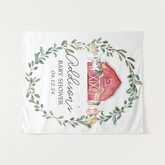 Modern Boerderij Welkomstteken boerderij Welkomstp Wandkleed (Voorkant (horizontaal))