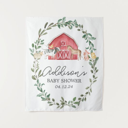 Modern Boerderij Welkomstteken boerderij Welkomstp Wandkleed (Voorkant)