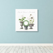 MODERN  BOERHOUSE WHITE GARDEN CANVAS AFDRUK (Insitu (Houten vloer))