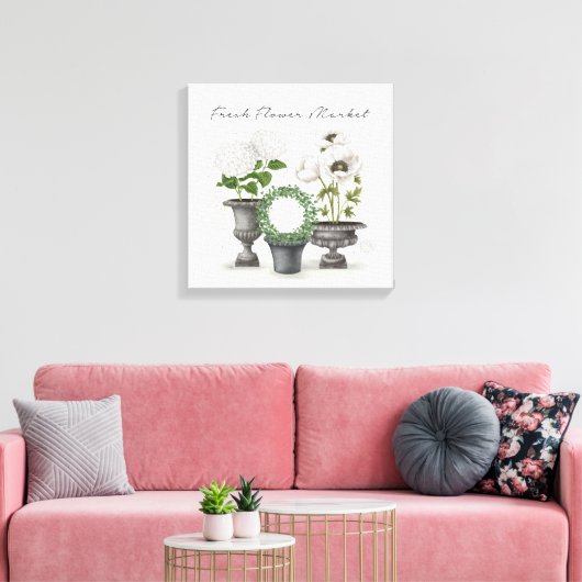MODERN BOERHOUSE WHITE GARDEN CANVAS AFDRUK (Insitu (Woonkamer))