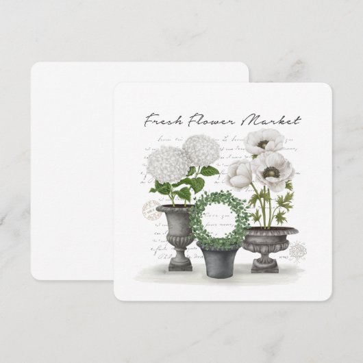 MODERN  BOERHOUSE WHITE GARDEN KAART (Voorkant / Achterkant)