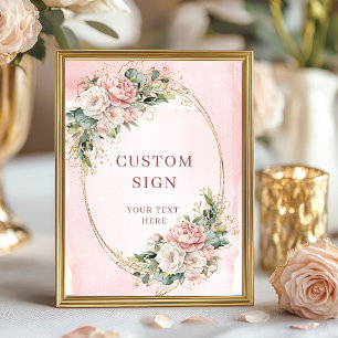 Modern Boheemien Stof Roze Eucalyptus Aangepast Bo Poster