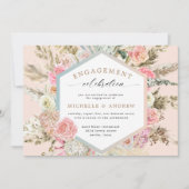 Modern Boheems Bloemen Verloving Uitnodiging (Voorkant)