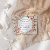 Modern Boheems Bloemen Verloving Uitnodiging