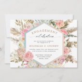 Modern Boheems Bloemen Verloving Uitnodiging (Voorkant)