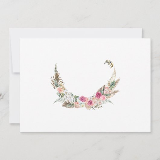 Modern Boheems Bloemen Verloving Uitnodiging (Achterkant)