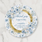 Modern Boheems Pastel Blauw Goud Trouwcadeau Label (Achterkant)