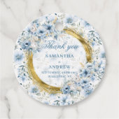 Modern Boheems Pastel Blauw Goud Trouwcadeau Label (Voorkant)