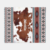 Modern Boheems rustiek Zuid-Western Koeienhuid Fleece Deken (Voorkant (Horizontaal))