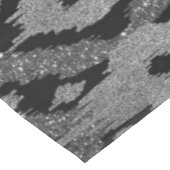 Modern Boheems Zilver Zwart Glitter Ikat Patroon Tafelkleed (Gekanteld)