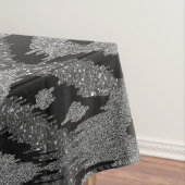 Modern Boheems Zilver Zwart Glitter Ikat Patroon Tafelkleed (Voorbeeld)