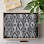 Modern Boheems Zilver Zwart Glitter Ikat Patroon Tissuepapier (Geschenk)