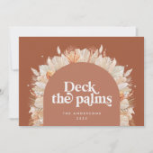 Modern, boheemse gedroogde botanische palm Kerst H Feestdagenkaart (Voorkant)