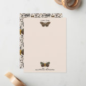 Modern Boheemse Mot Wilde Bloemen Abstract Patroon Notitiekaartje (Voorkant / Achterkant in situ)