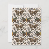 Modern Boheemse Mot Wilde Bloemen Abstract Patroon Notitiekaartje (Achterkant)