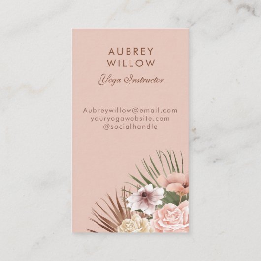 Modern Bohemen Waterverf Boho Foto Arch Yoga Visitekaartje (Achterkant)