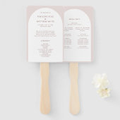 Modern Bohemian Arch Ceremony Programme Hand Fan Handwaaier (Voorkant en achterkant)