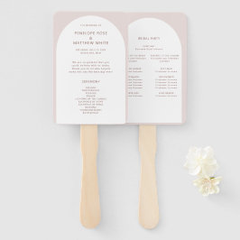 Modern Bohemian Arch Ceremony Programme Hand Fan Handwaaier