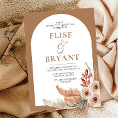 Modern Bohemian Arch Floral Wedding Kaart