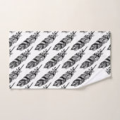 Modern Bohemian Black Tribal Feathers Bad Handdoek (Handdoek)