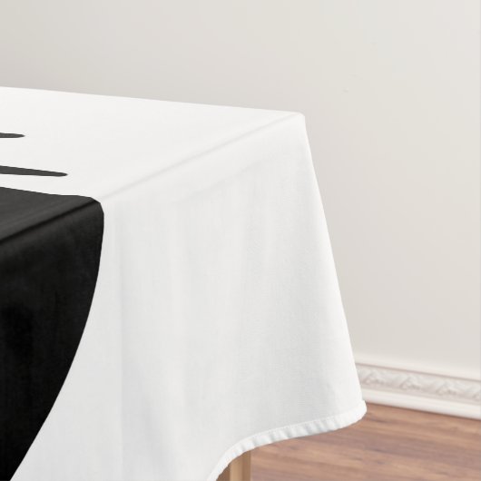 Modern Bohemian Black White Tropical Lotus Leaf Tafelkleed (Voorbeeld)