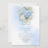Modern Bohemian Blue Floral Bridal Shower Invite Kaart (Voorkant)