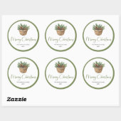 Modern Bohemian Botanical Christmas Round Labels (Vel)
