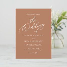 Modern Bohemian Burnt Oranje Wedding Kaart